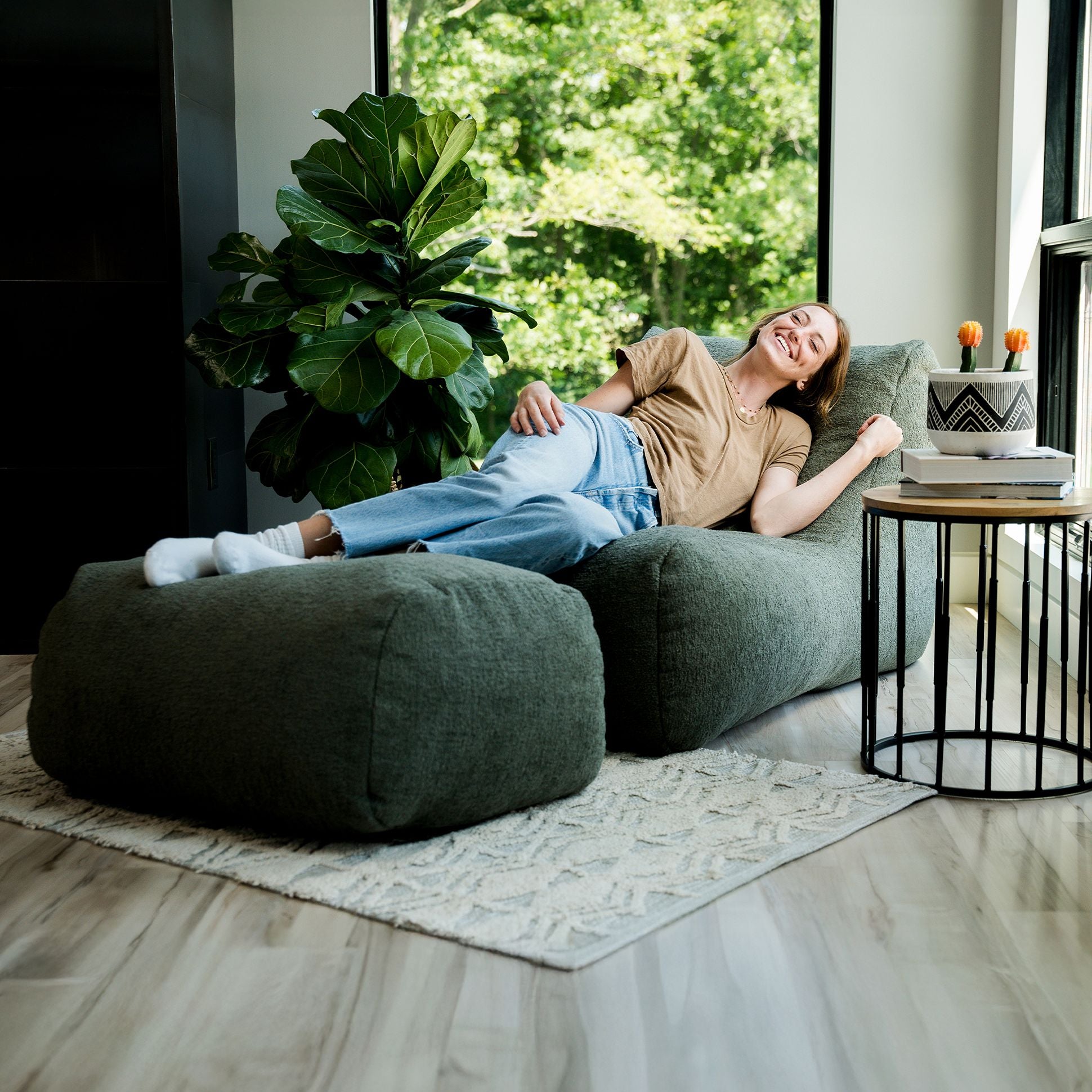 Modora® Lounger and Ottoman Bundle | Big Joe® Furniture