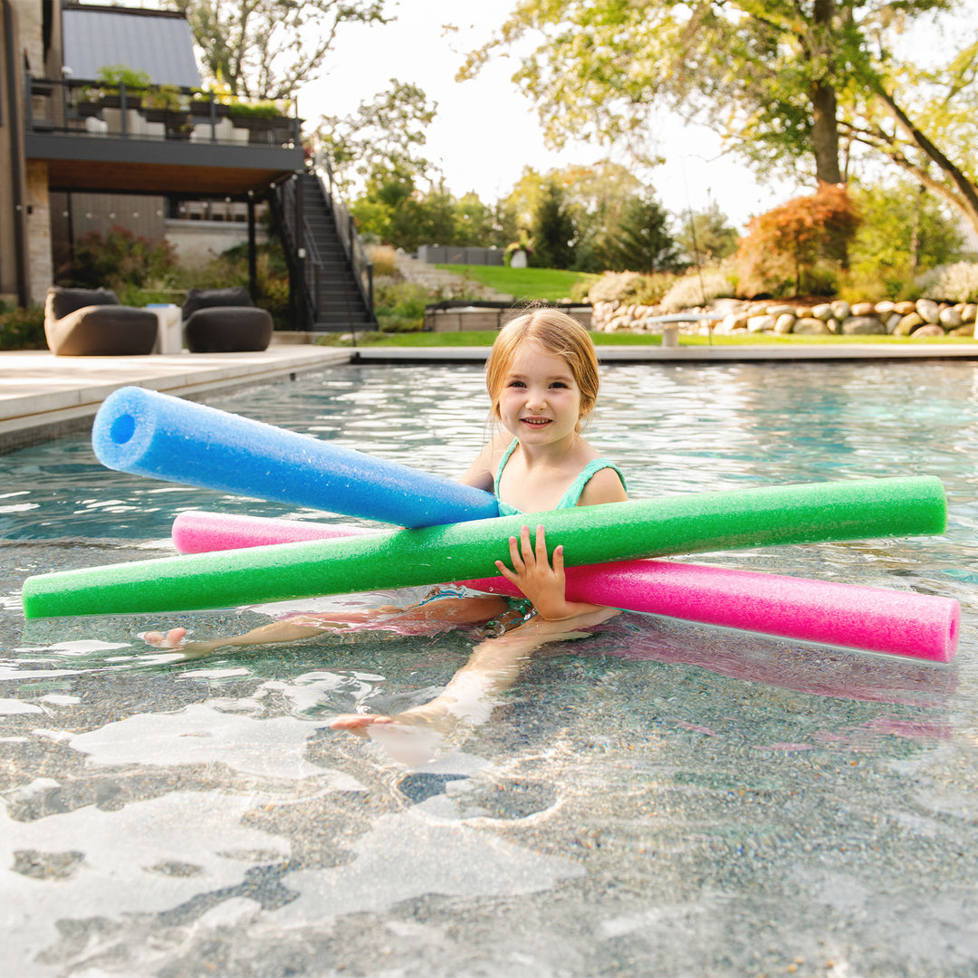 Foam Pool Noodle Case of 40 in Green, Blue, Pink 