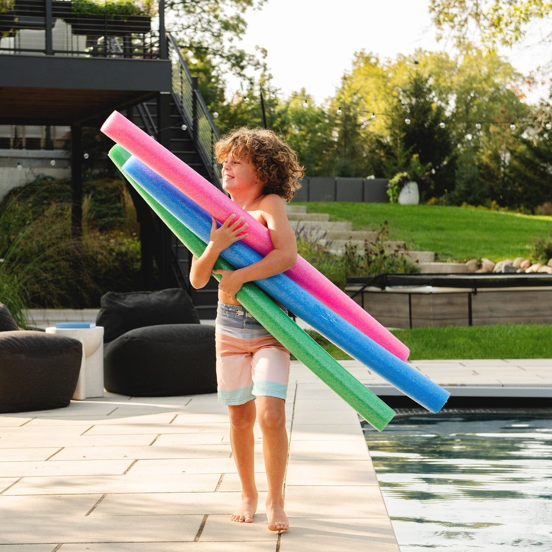 Foam Pool Noodle Case of 40 in Green, Blue, Pink 