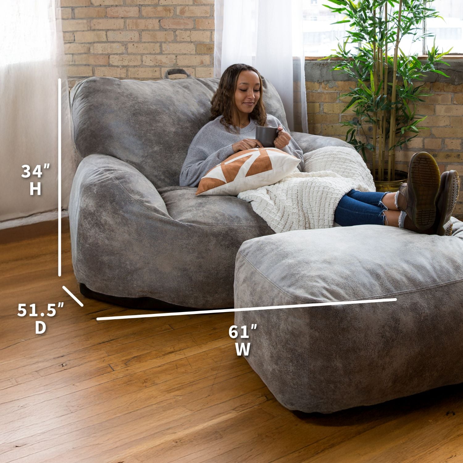 Nestle™ Oversized Foam Loveseat | Big Joe® Foam Loveseats