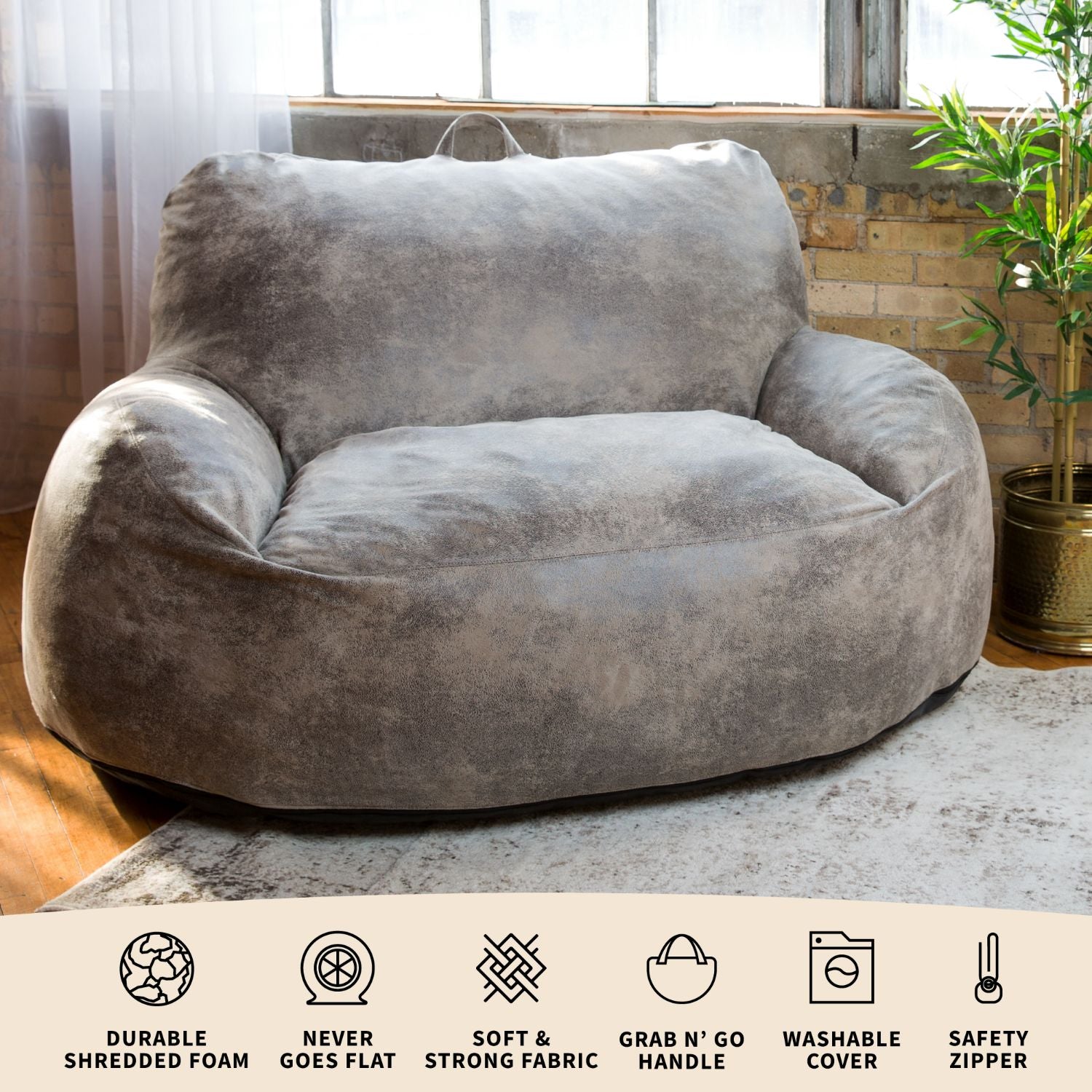 Nestle™ Oversized Foam Loveseat | Big Joe® Foam Loveseats