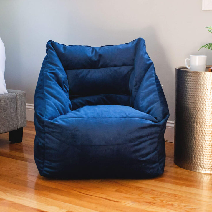 Beanbag chair with back rest #color_deep-navy-velvet