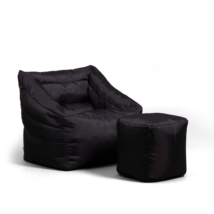 Front view of Aurora Chair and Ottoman #color_black-smartmax