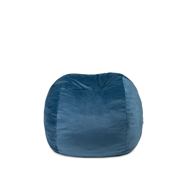 Little Big Fuf Foam Bean Bag Chair #color_slate-blue-plush