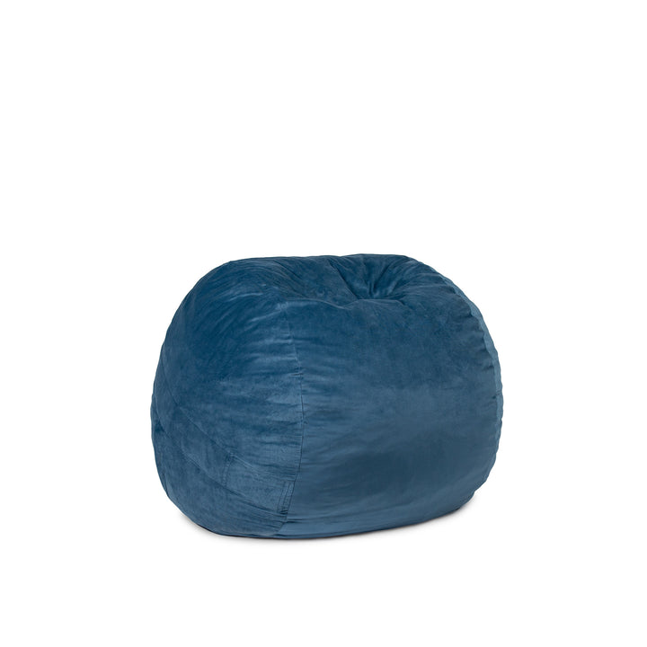 Little Big Fuf Foam Bean Bag Chair #color_slate-blue-plush