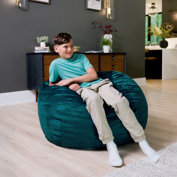 Little Big Fuf Foam Bean Bag Chair #color_mediterranean-plush