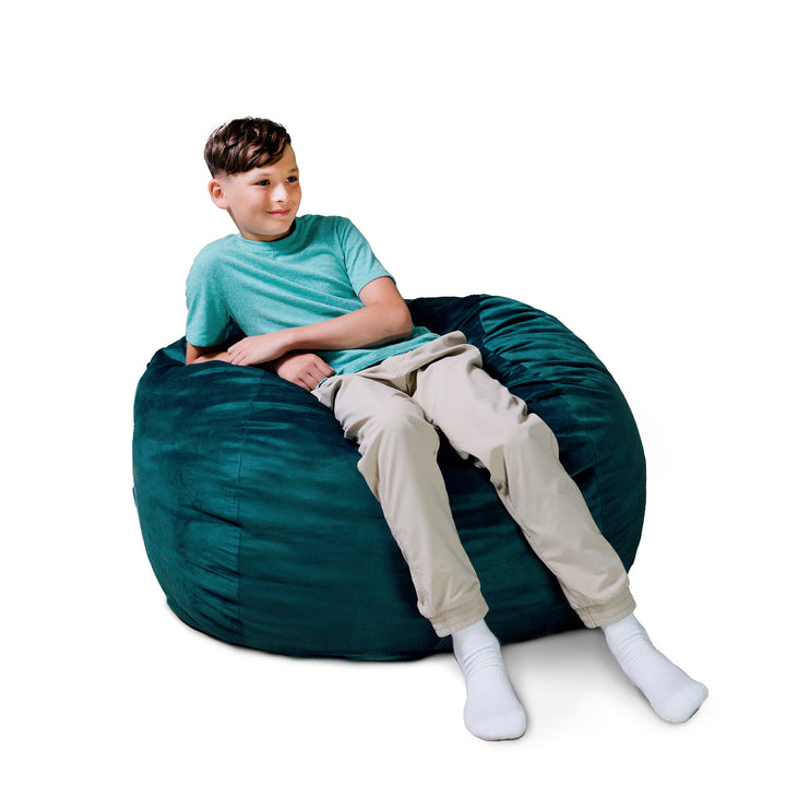 Little Big Fuf Foam Bean Bag Chair #color_mediterranean-plush