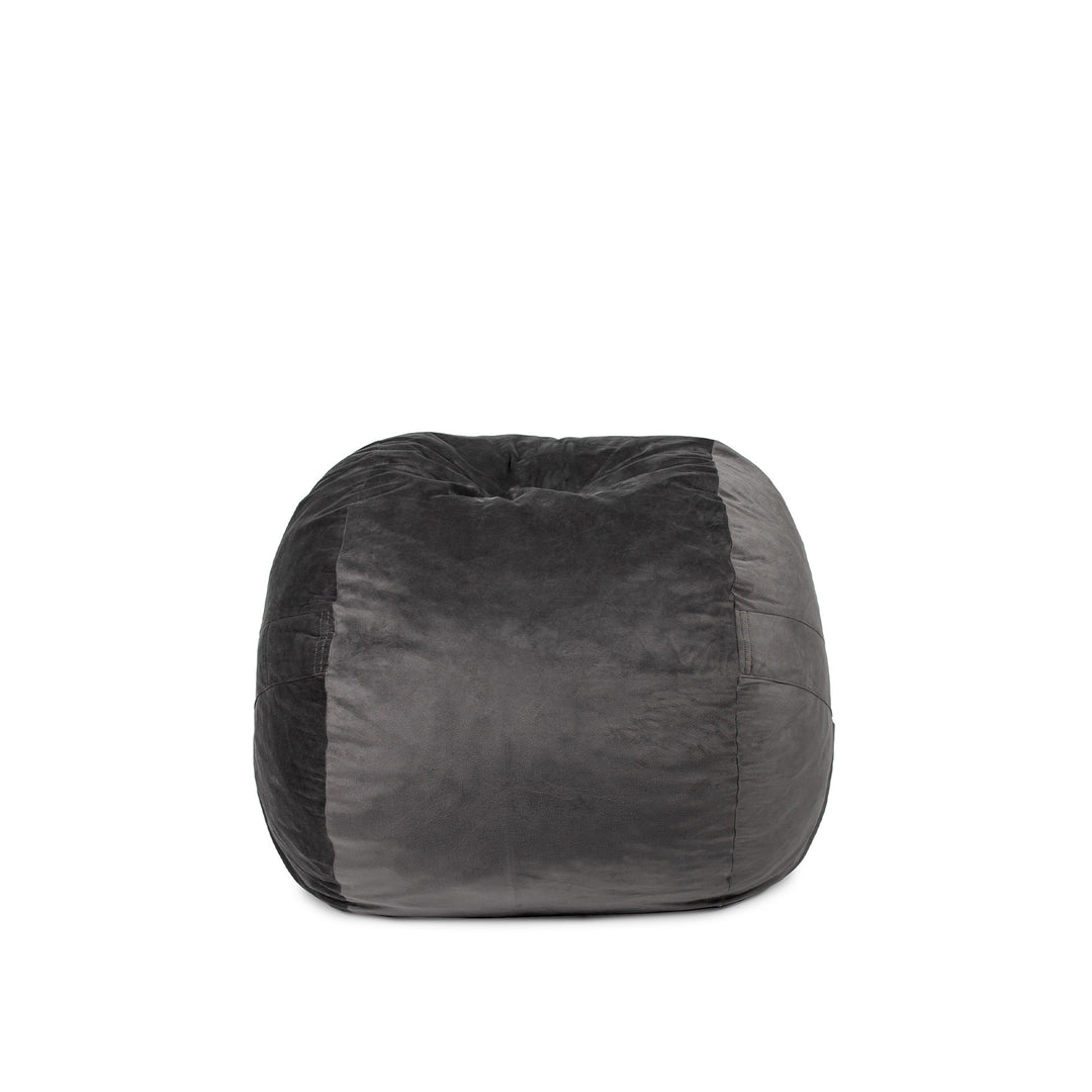 Little Big Fuf Foam Bean Bag Chair #color_teddy-gray-plush
