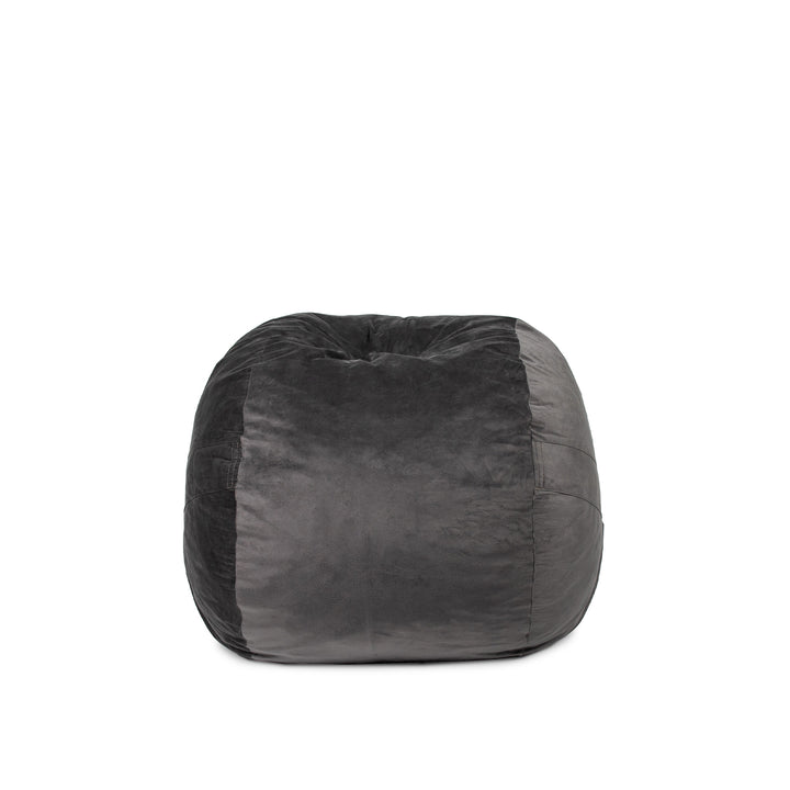Little Big Fuf Foam Bean Bag Chair #color_teddy-gray-plush