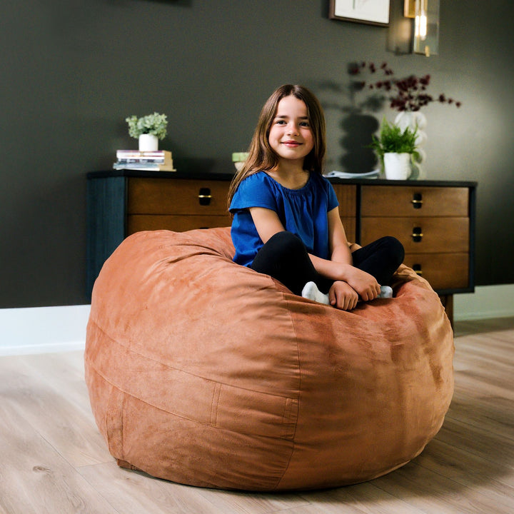 Little Big Fuf Foam Bean Bag Chair #color_copper-plush