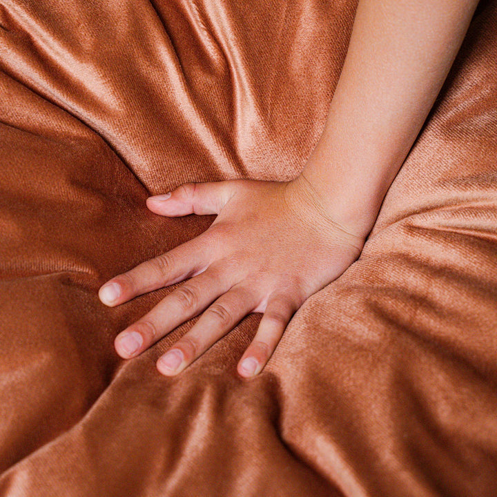 Little Big Fuf Foam Bean Bag Chair #color_copper-plush