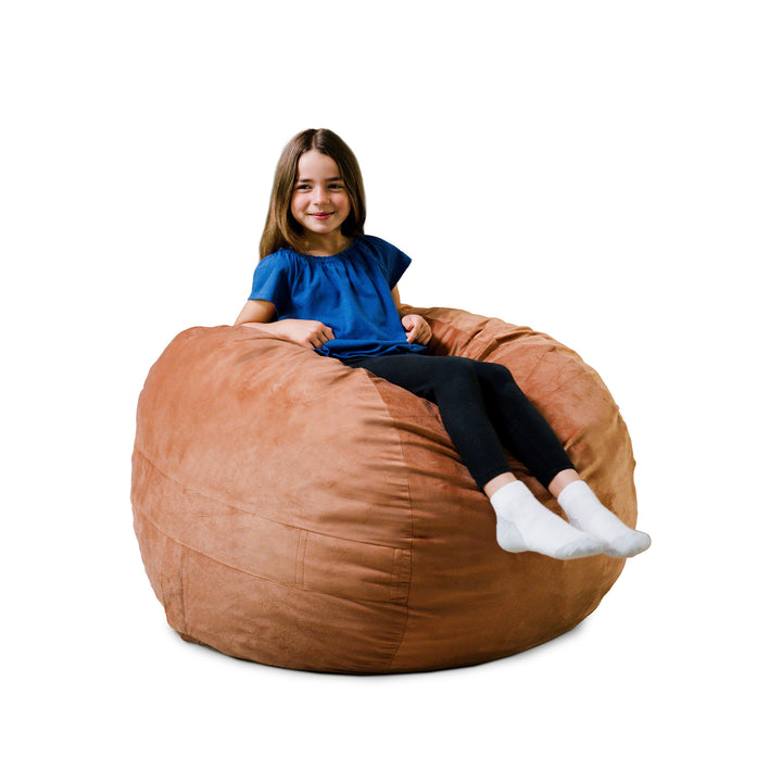 Little Big Fuf Foam Bean Bag Chair #color_copper-plush