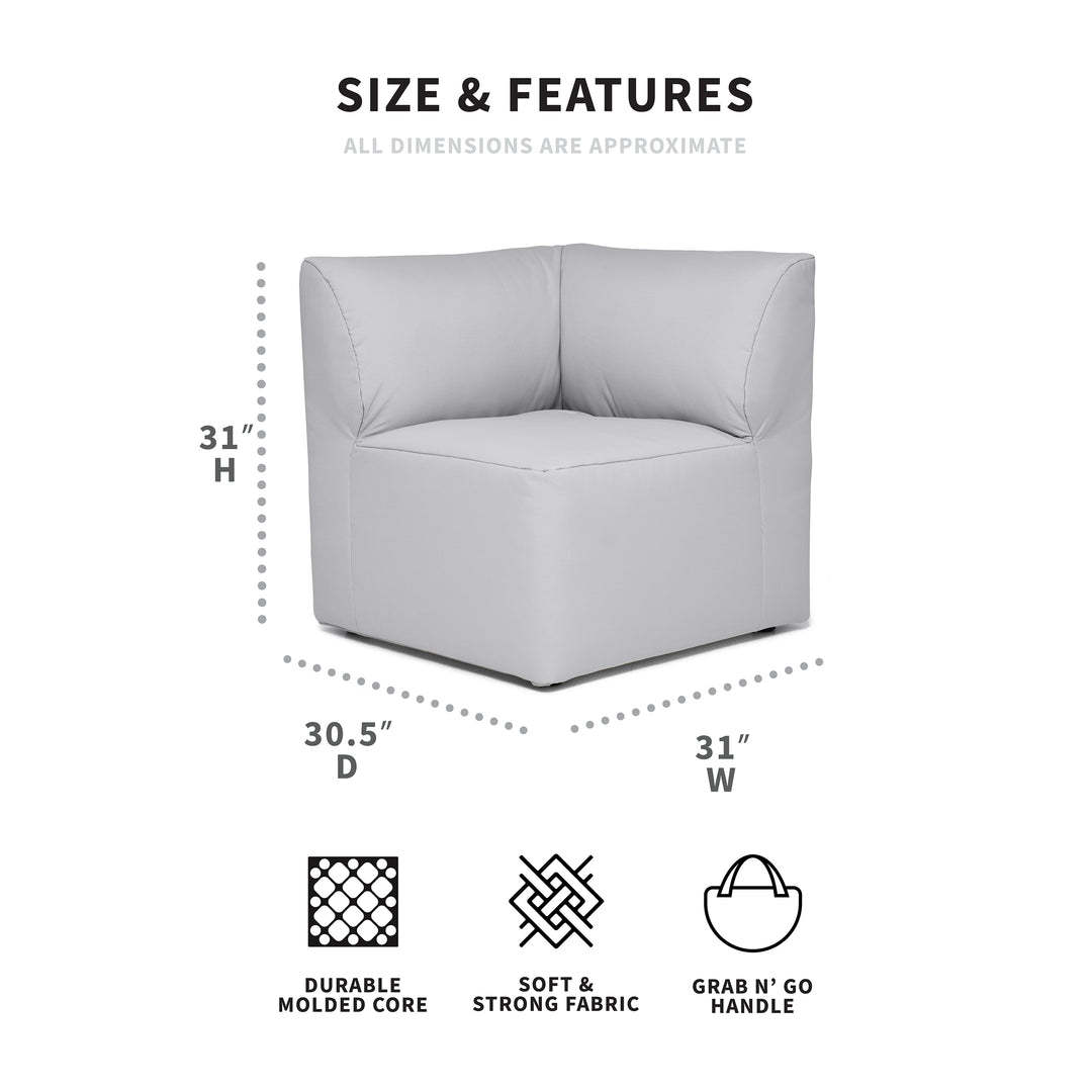 Corner Sectional Chair for Outdoors Dimensions #color_light-gray-bask