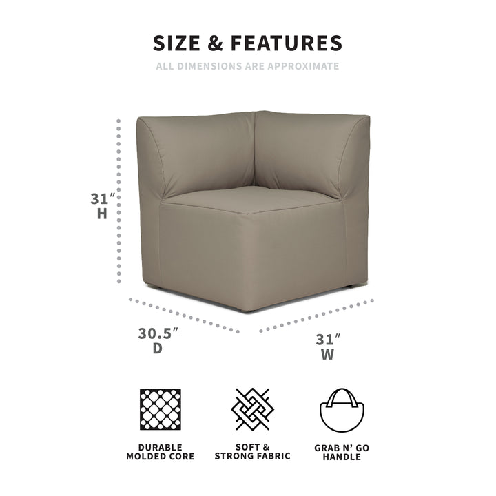Patio corner chair for sectional additions dimensions #color_castor-gray-bask