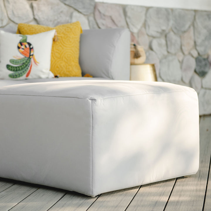 Patio ottoman outdoor sectional weather resistant #color_light-gray-bask