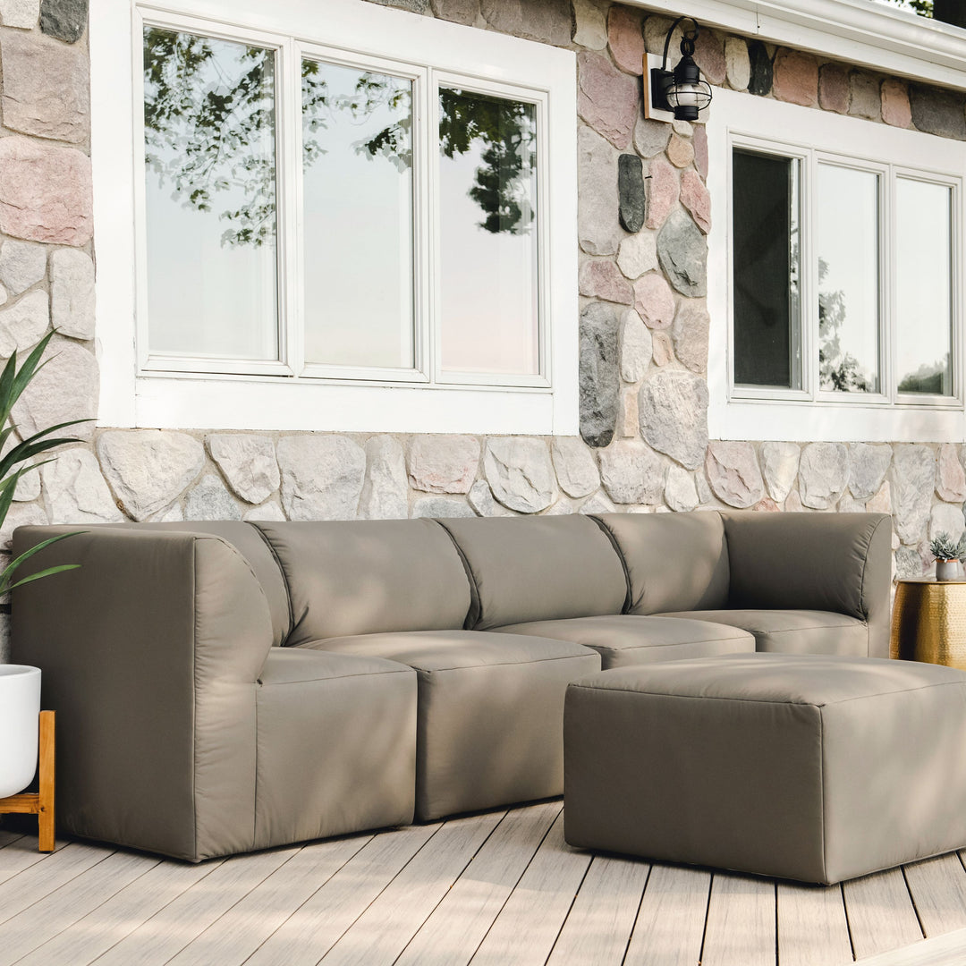 5pc outdoor sectional for patio #color_castor-gray-bask