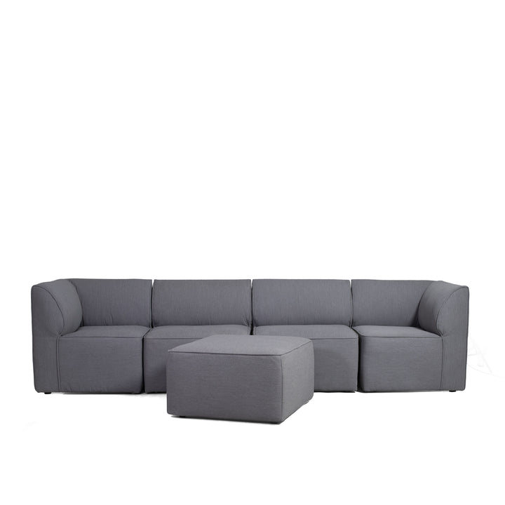 5pc sectional couch outdoor patio furniture #color_smoke-gray
