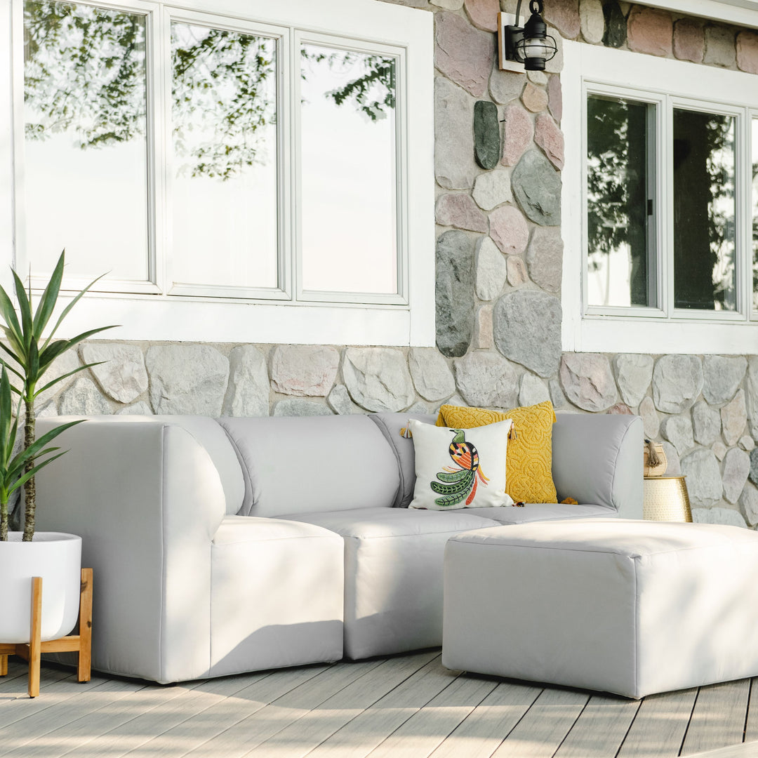 Patio Sectional 4pc outdoor furniture lightweight easy to move #color_light-gray-bask