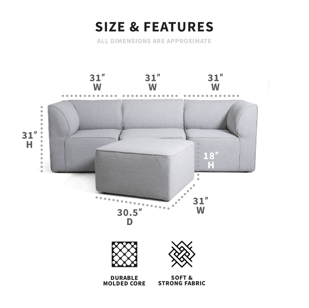 Patio Furniture 4pc set dimensions #color_fresh-gray