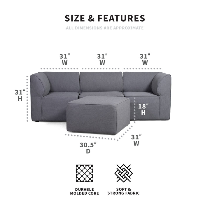 Patio Furniture 4pc set dimensions #color_smoke-gray