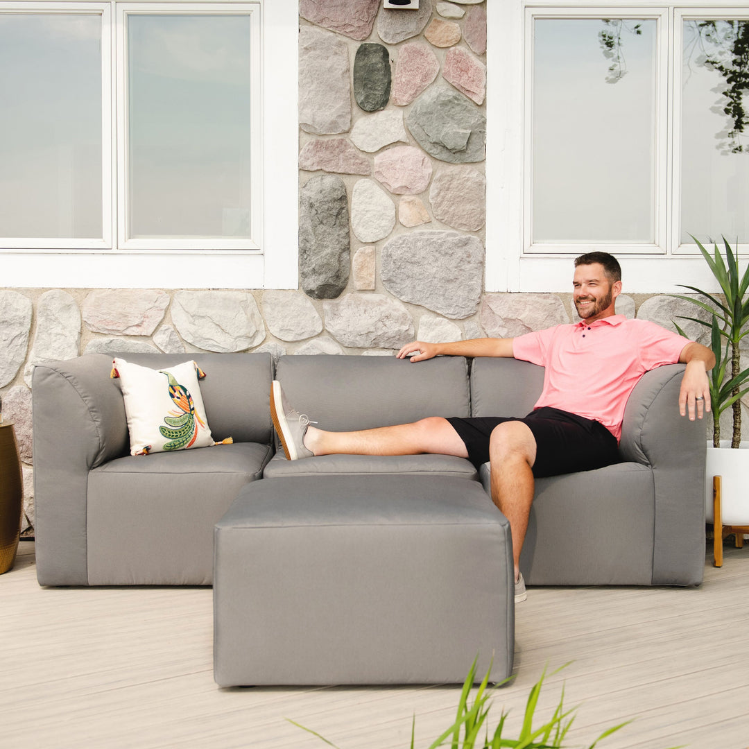 Patio 4pc Sectional Patio relax outdoors #color_granite-bask