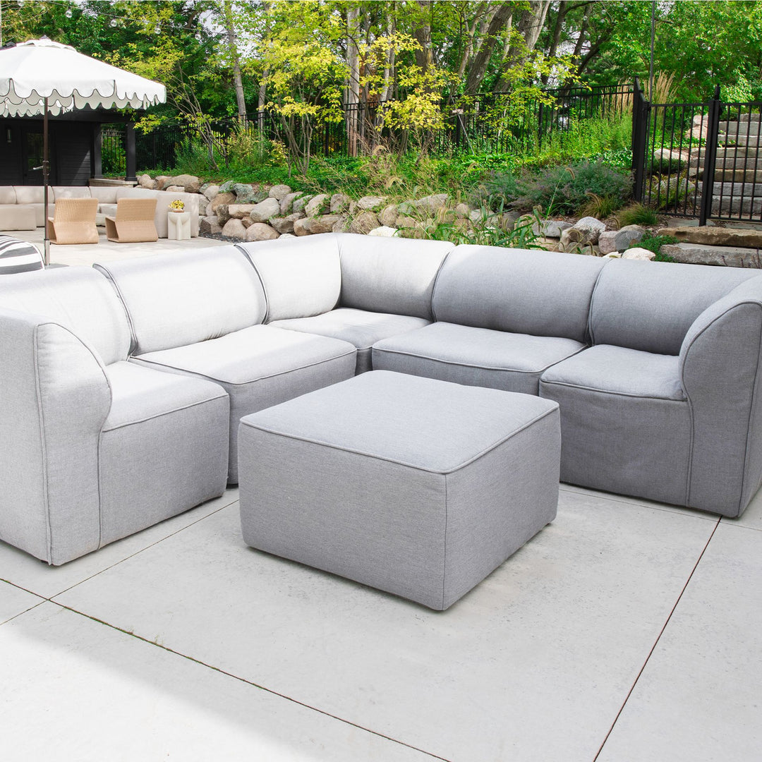 6 Piece Patio Sectional Set Weather Resistant #color_fresh-gray