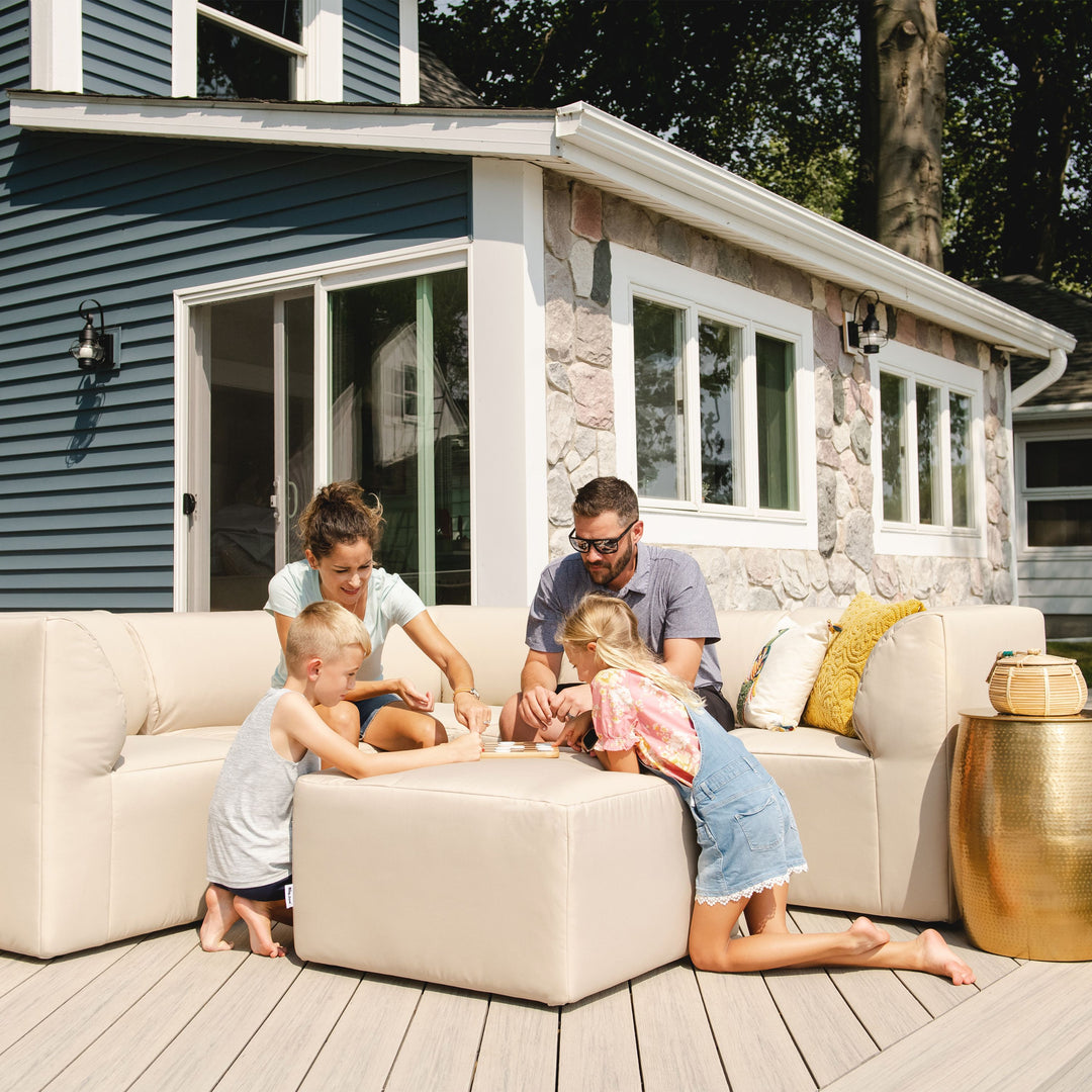 6pc tan outdoor sectional sofa family time outside  #color_terra-bask