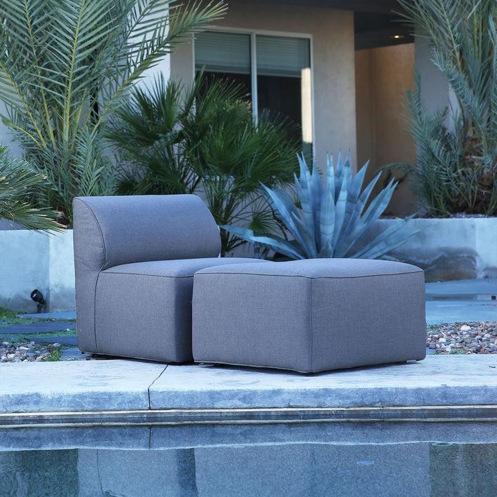2 Piece Chaise Sectional Outdoor Patio Furniture Pool-side furniture #color_smoke-gray