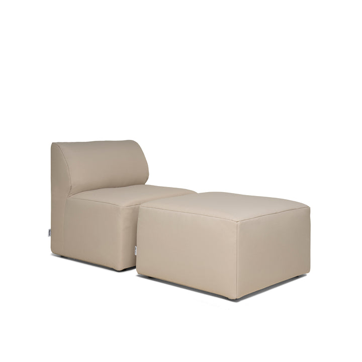 Weather resistant lightweight 2pc sectional outdoor chair and ottoman #color_terra-bask
