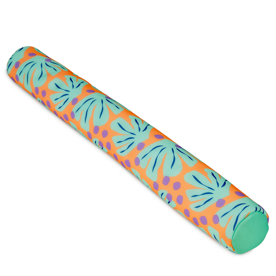 Colorful cylindrical pool noodle with a leaf pattern on a white background #color_sweet-shells-peach