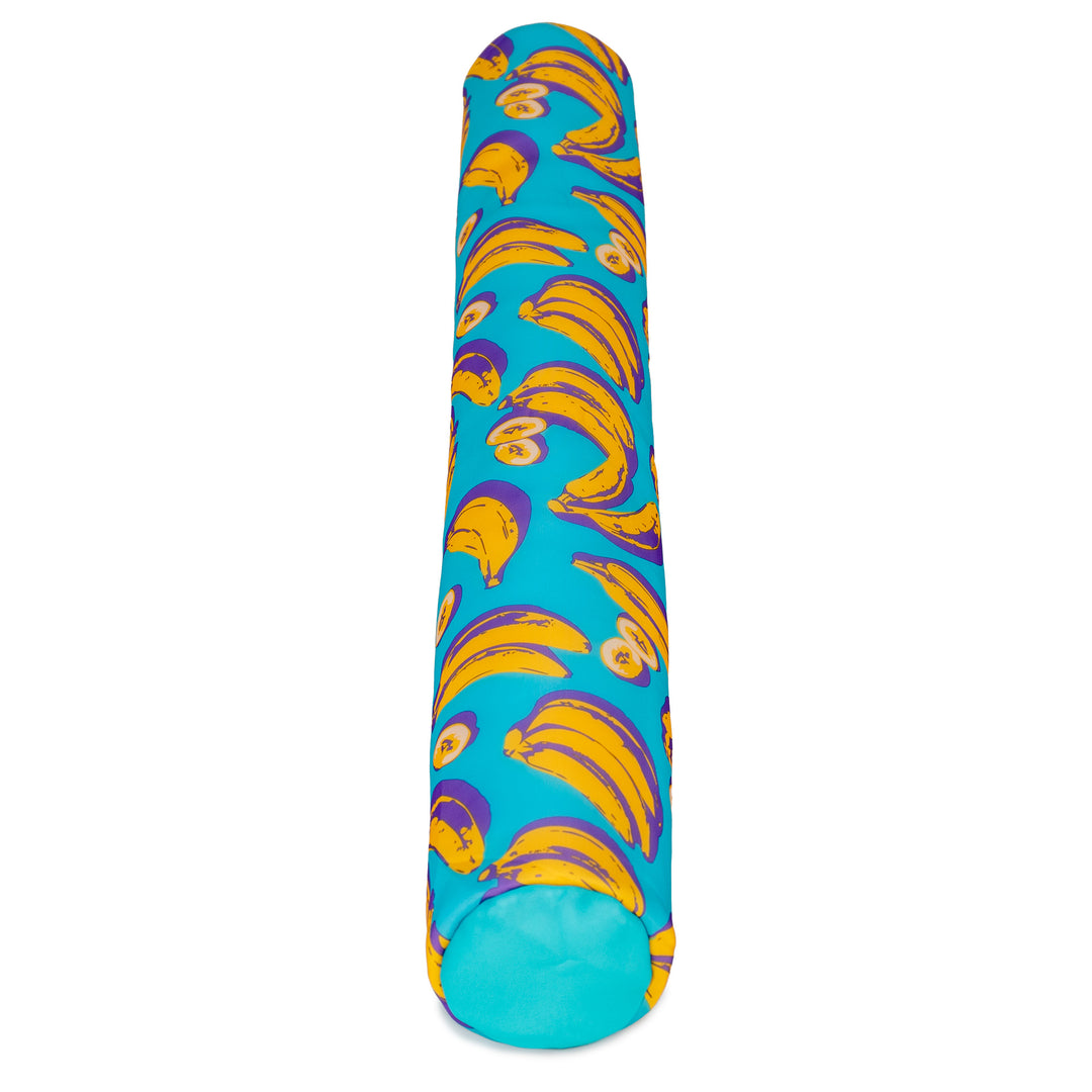 Turquoise noodle with banana pattern on a white background #color_banana-pop