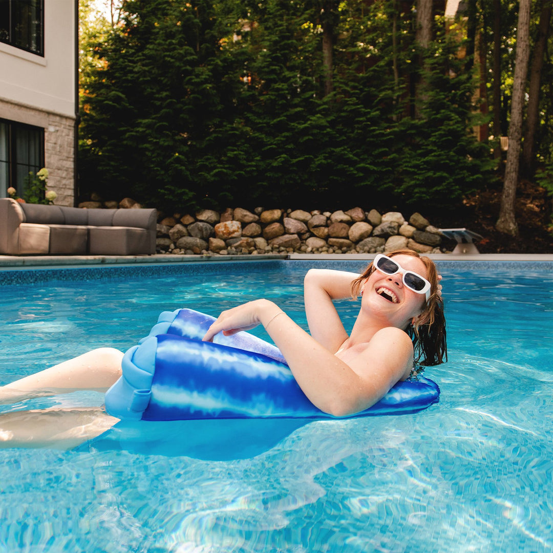 fun in the sun Shaka Sling Pool Float #color_ripple-blue