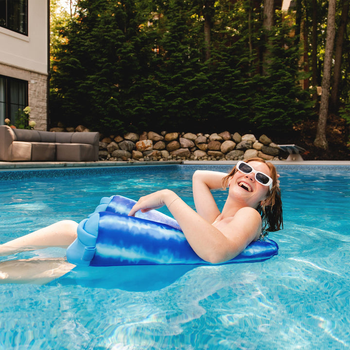 fun in the sun Shaka Sling Pool Float #color_ripple-blue