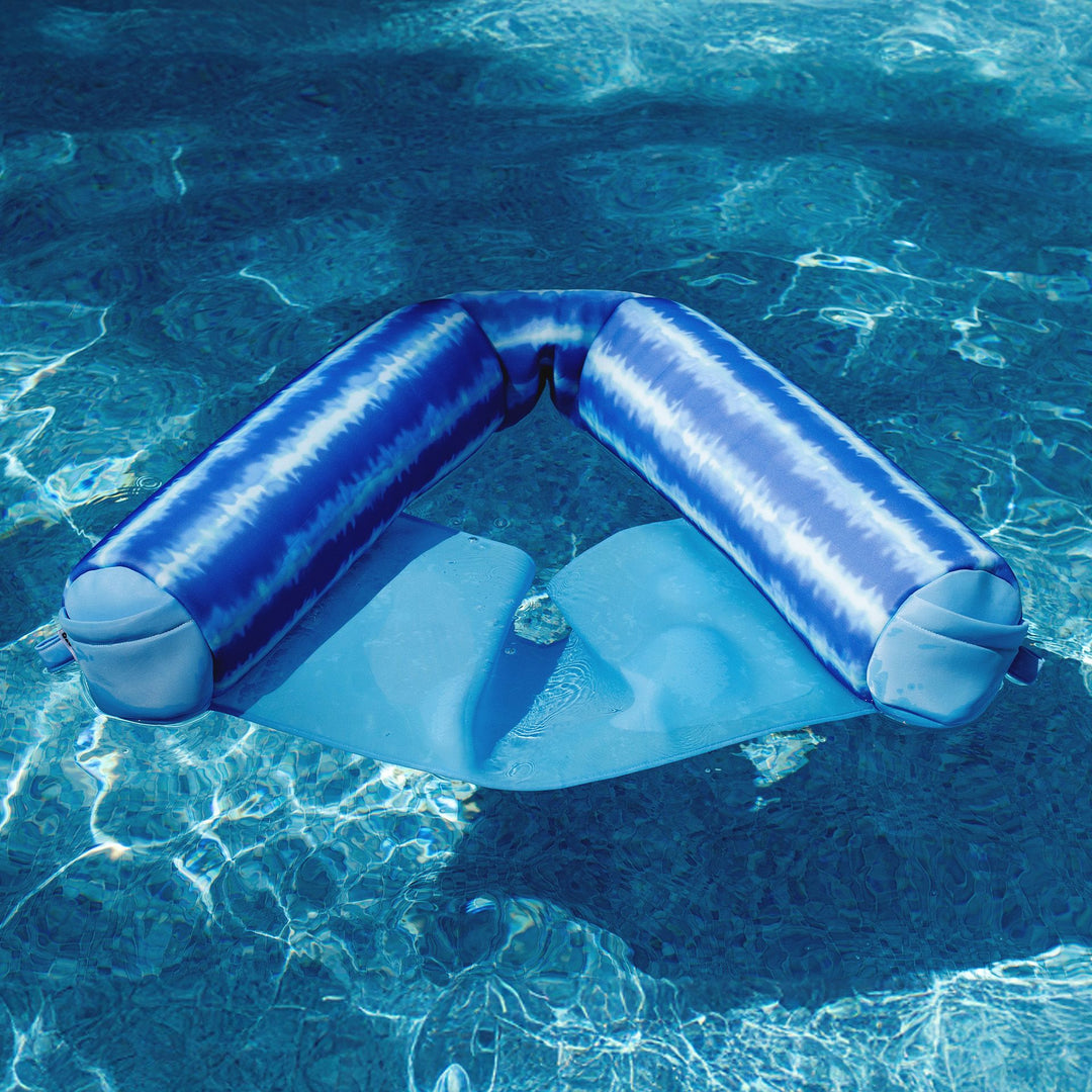 Mesh sling and noodle float Shaka Sling Pool Float #color_ripple-blue