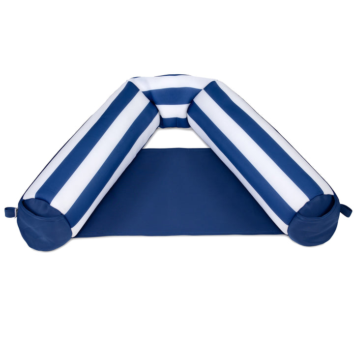 pool toy with blue and white striped sides on a white background #color_americana-nautical-stripe