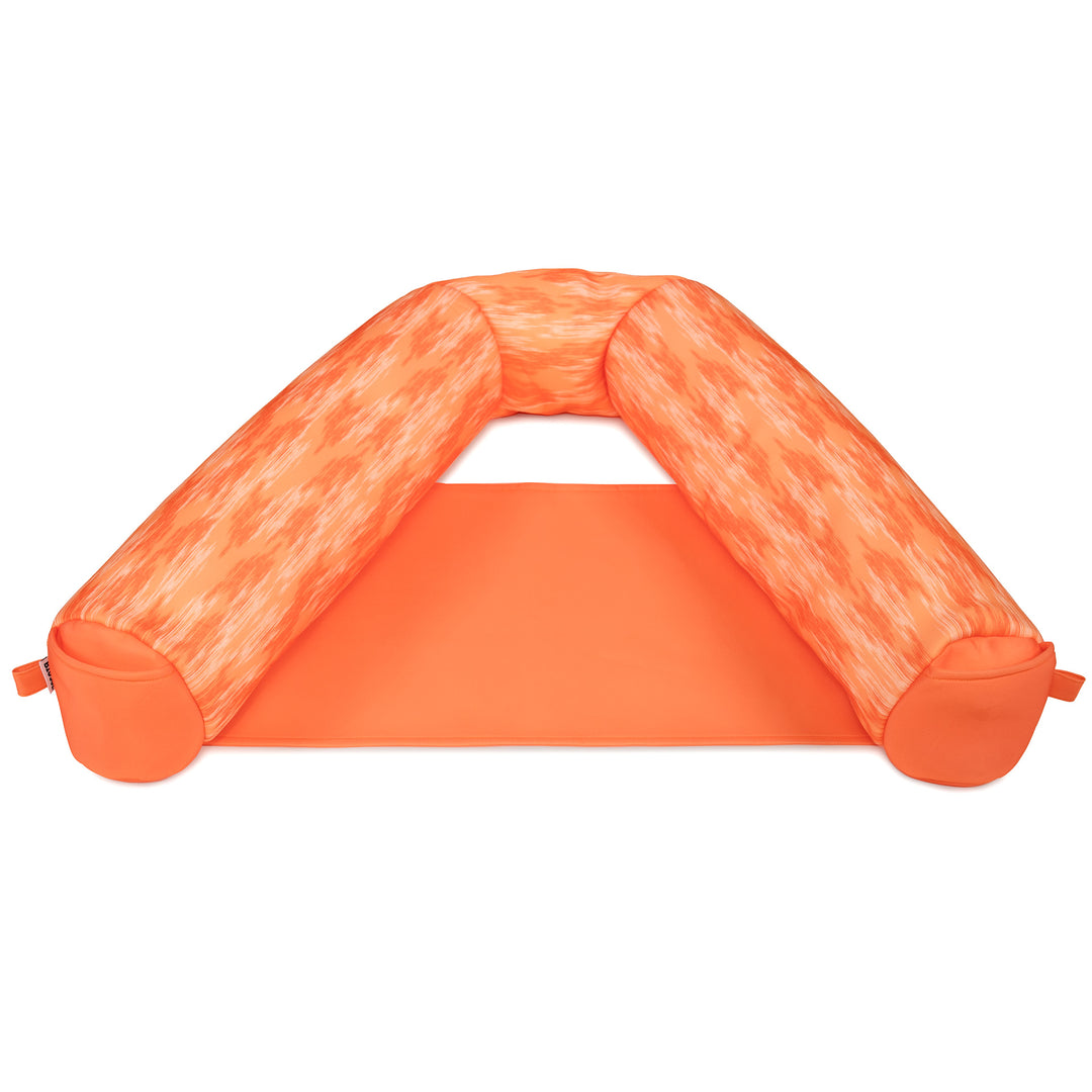 Orange pool float on a white background #color_peach-glow