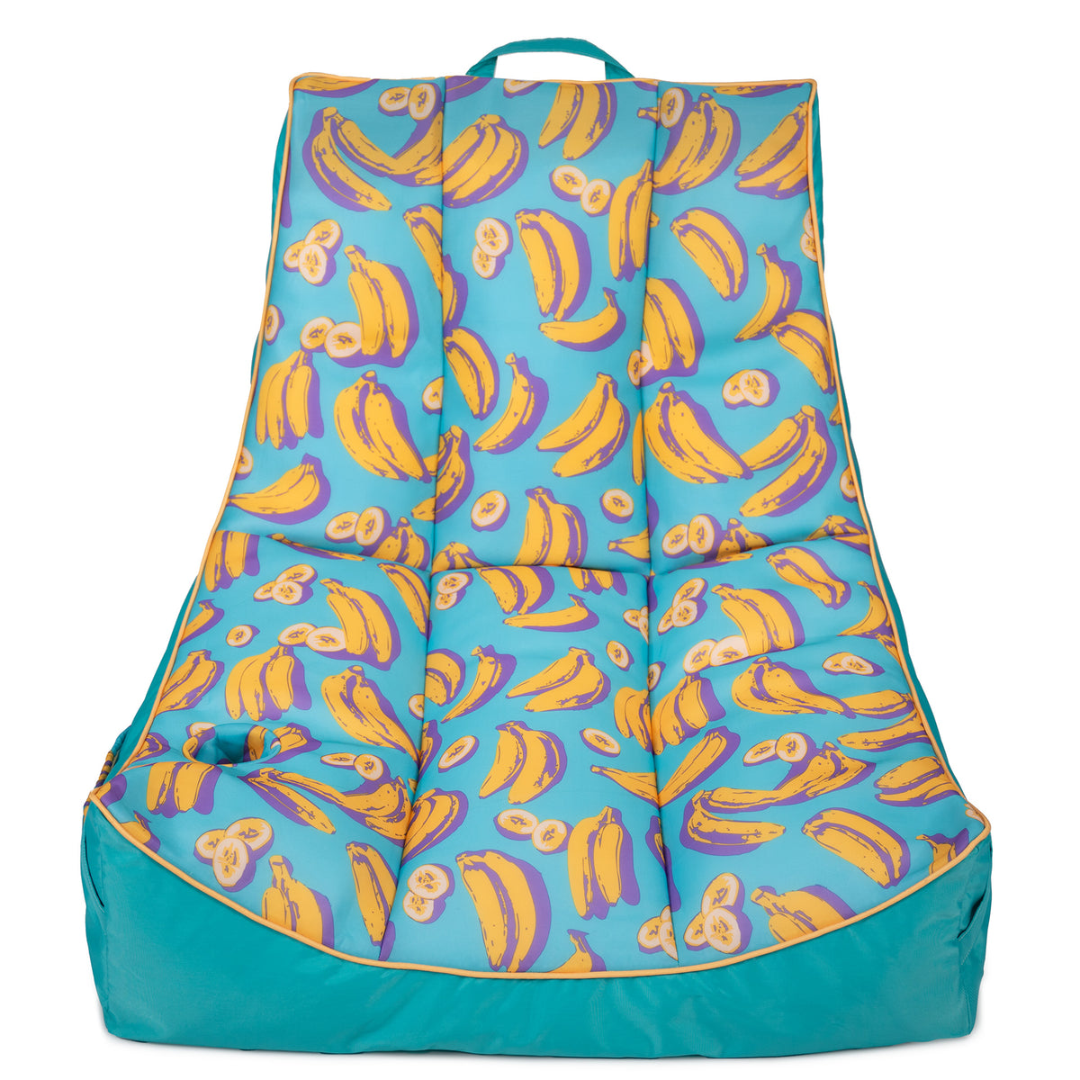 Colorful bag with banana pattern on a white background 