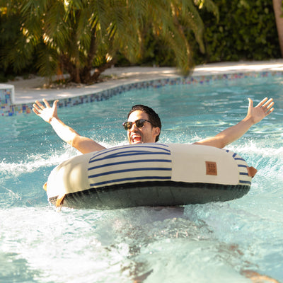 Splash like no one is watching Lux inflatable pool ring with fabric cover 
