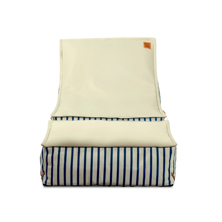 Front Lux sealander pool-side and pool lounger #color_navy-and-ivory-stripe