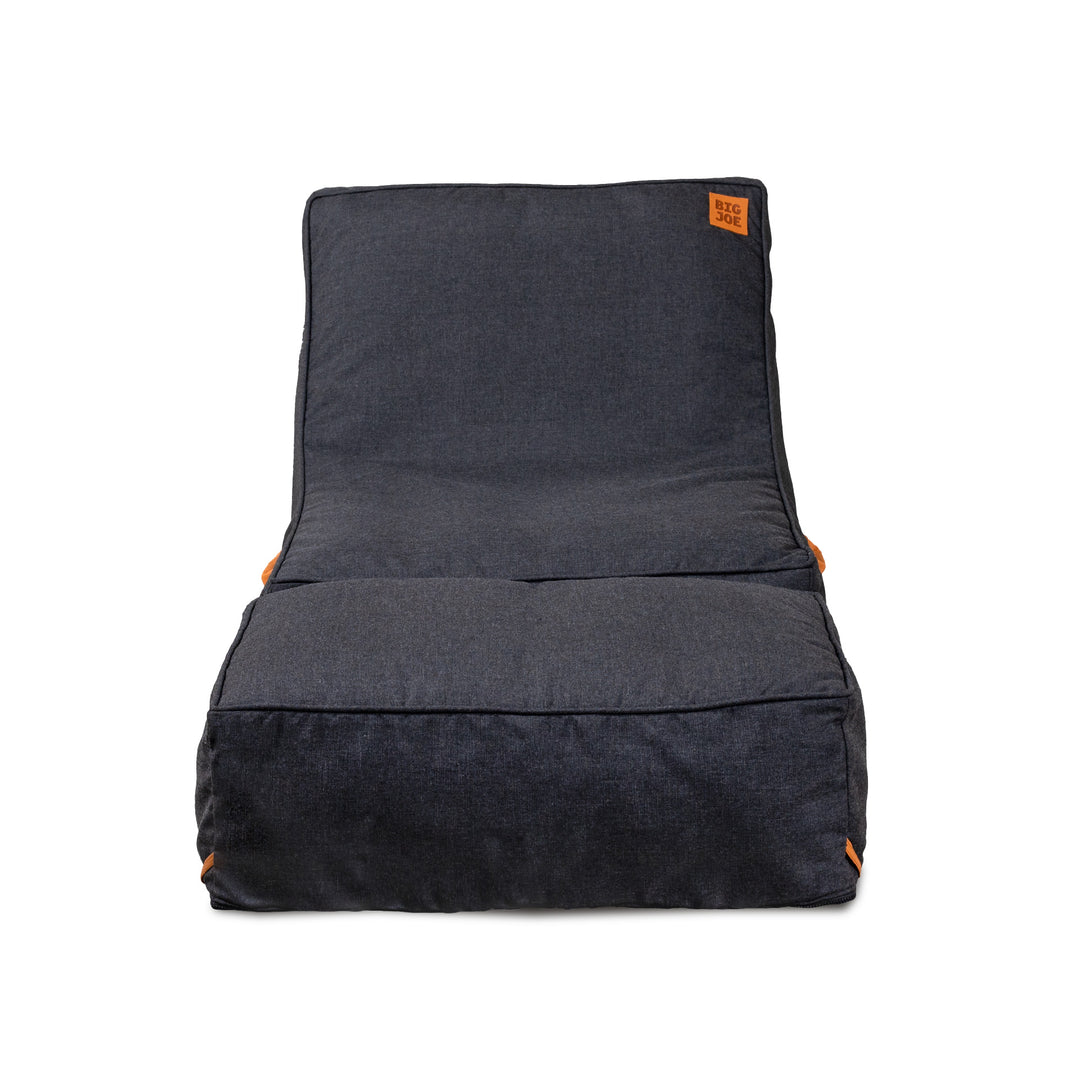 Dark gray bean bag chair with orange accents on a white background #color_twilight-sunbrella-fabric