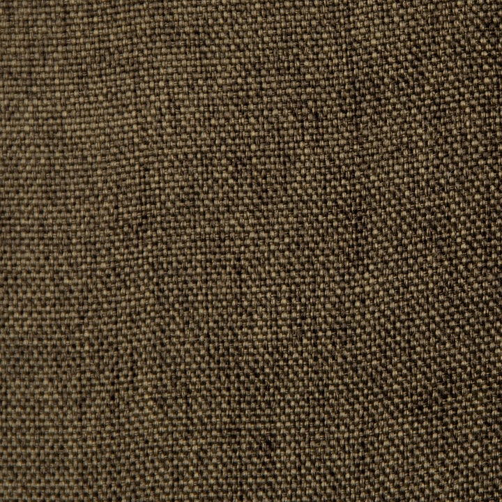 A close-up of a woven fabric texture in a dark brown color, showing the detailed weave pattern. 