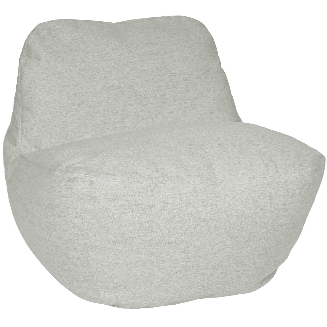 Gray bean bag chair on a white background #color_sunday-gray-outdoor-performance-linen