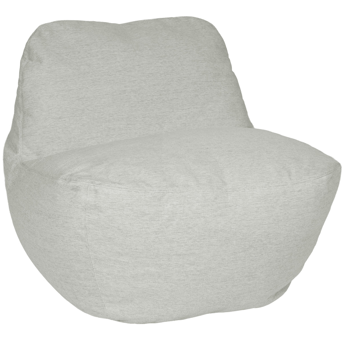 Gray bean bag chair on a white background #color_sunday-gray-outdoor-performance-linen