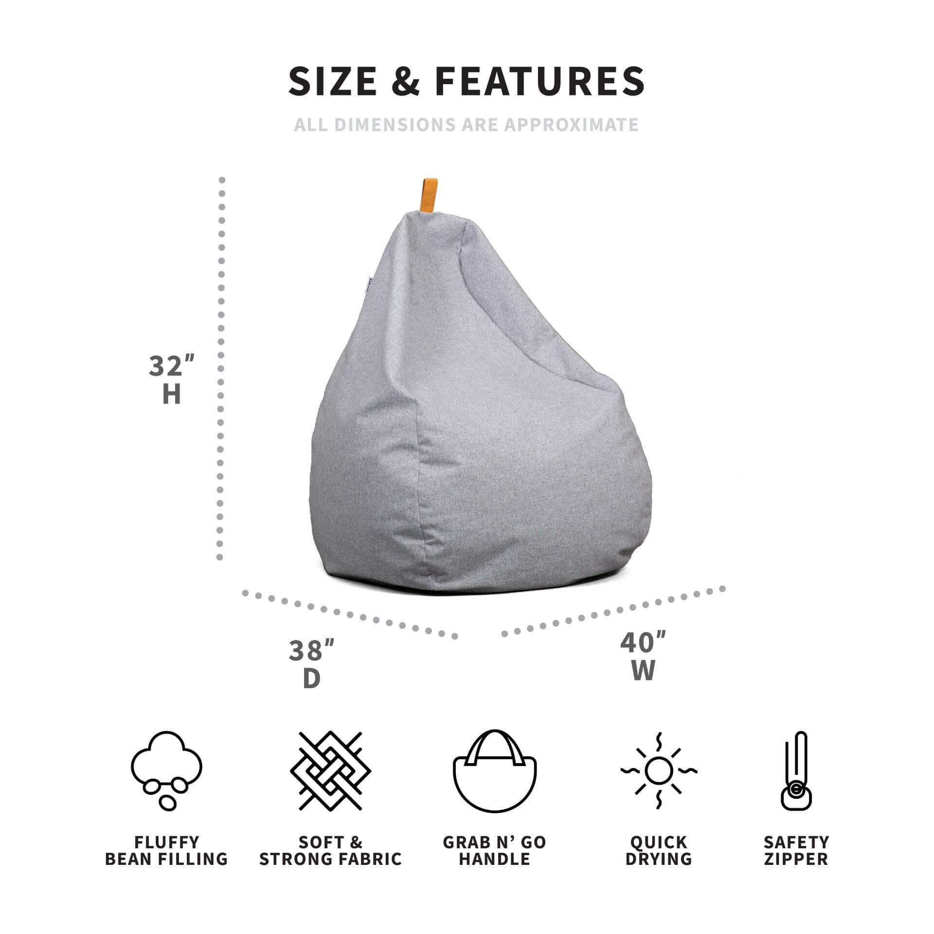 Tuft Outdoor Teardrop Bean Bag Chair | Big Joe® Outdoor Bean Bags