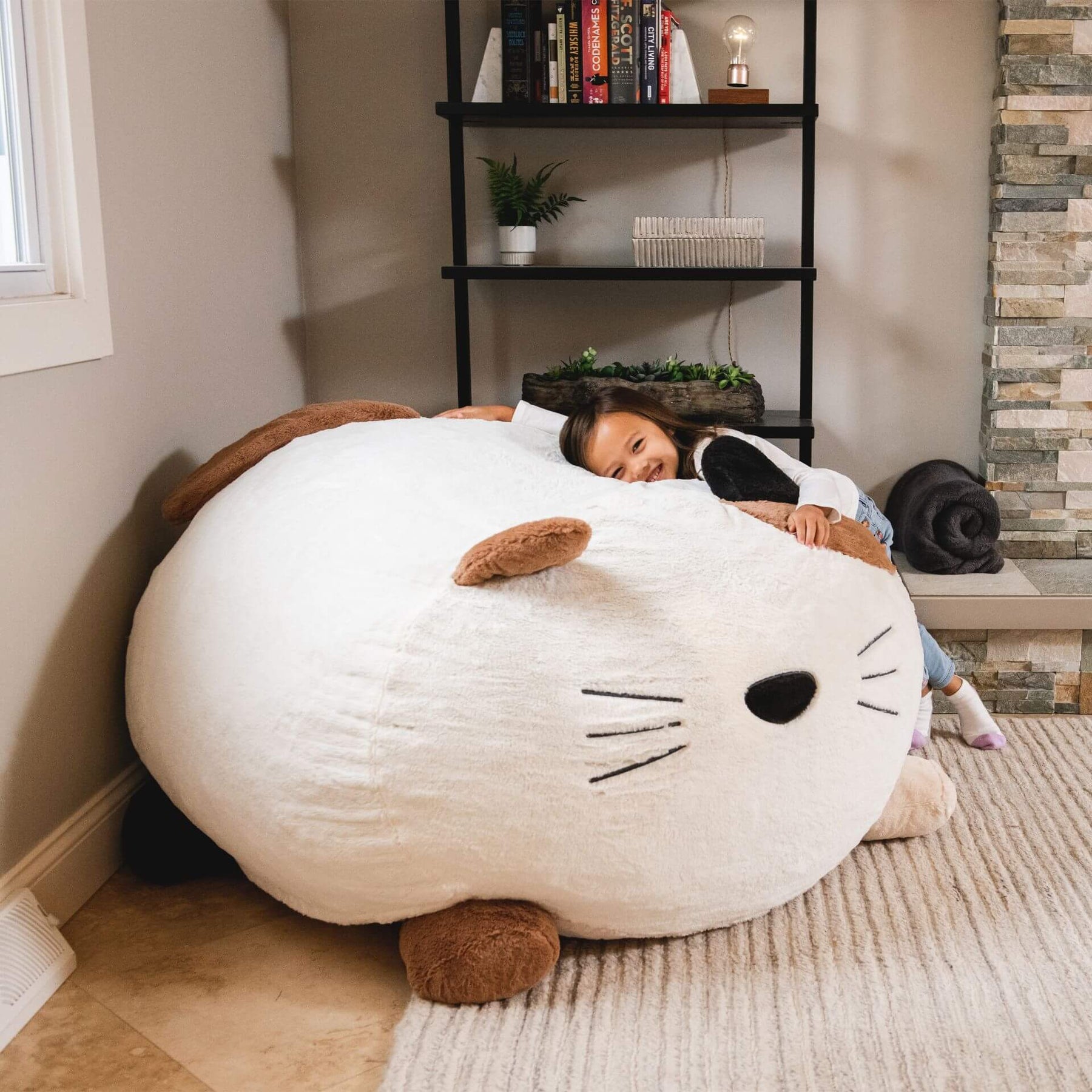 Wild Things™ Francesca Cat Kids Lounger Oversized Stuffed Animal