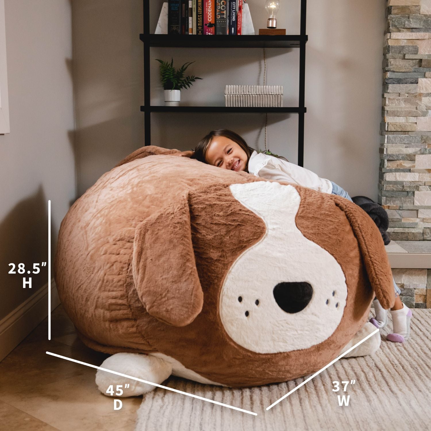 Wild Things® Kenny Dog Kids Lounger | Oversized Stuffed Animal