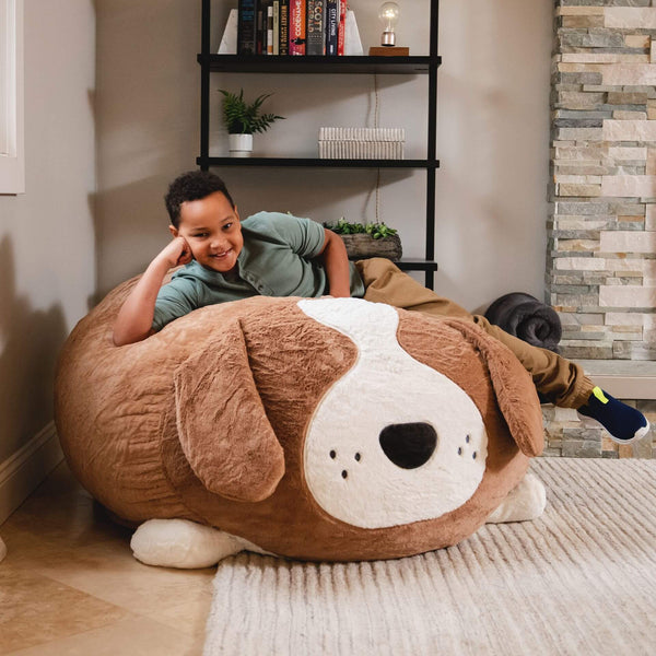 Wild Things® Kenny Dog Kids Lounger | Oversized Stuffed Animal