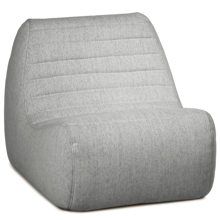 Gray wedge-shaped seat cushion on a white background #color_port-gray-outdoor-performance-linen