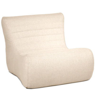 Beige wedge-shaped chair on a white background 