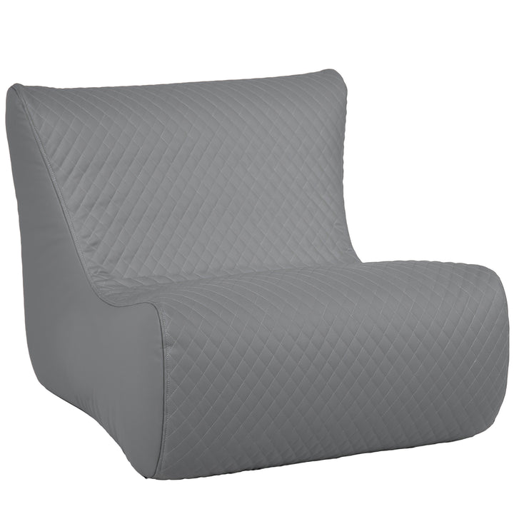 Gray quilted armchair on a white background #color_moonlit-gray-outdoor-vegan-leather
